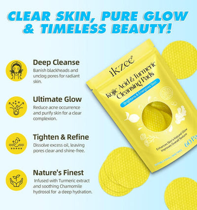 Kojic Buy 1 Get 1 Free Turmeric & Kojic Acid (60×2) Cleansing Pads (100% Geniuan)