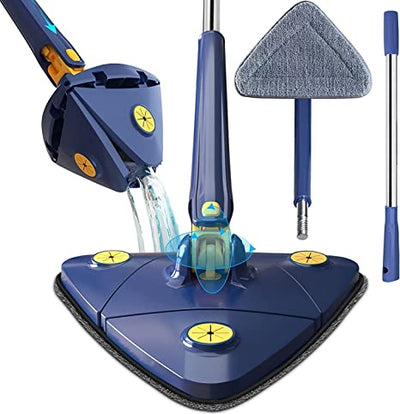 360° Rotatable Adjustable Triangle Mop with Stainless Steel Long Handle