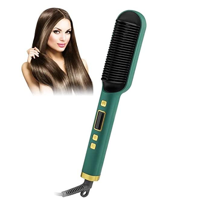 Hair Straightener Comb for Women & Men, Hair Styler, Hair Straightening Iron, Straightener Machine Brush/PTC Heating Electric Straightener with 5 Temperature - Multicolor