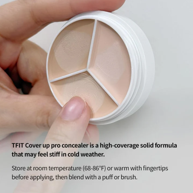 T FIT Buy 1 Get 1 Free, Cover Up All Pro Concealer | 3 in 1 concealer palette Full coverage | Hides Blemishes, Flaws & Dark circle | Long-lasting.